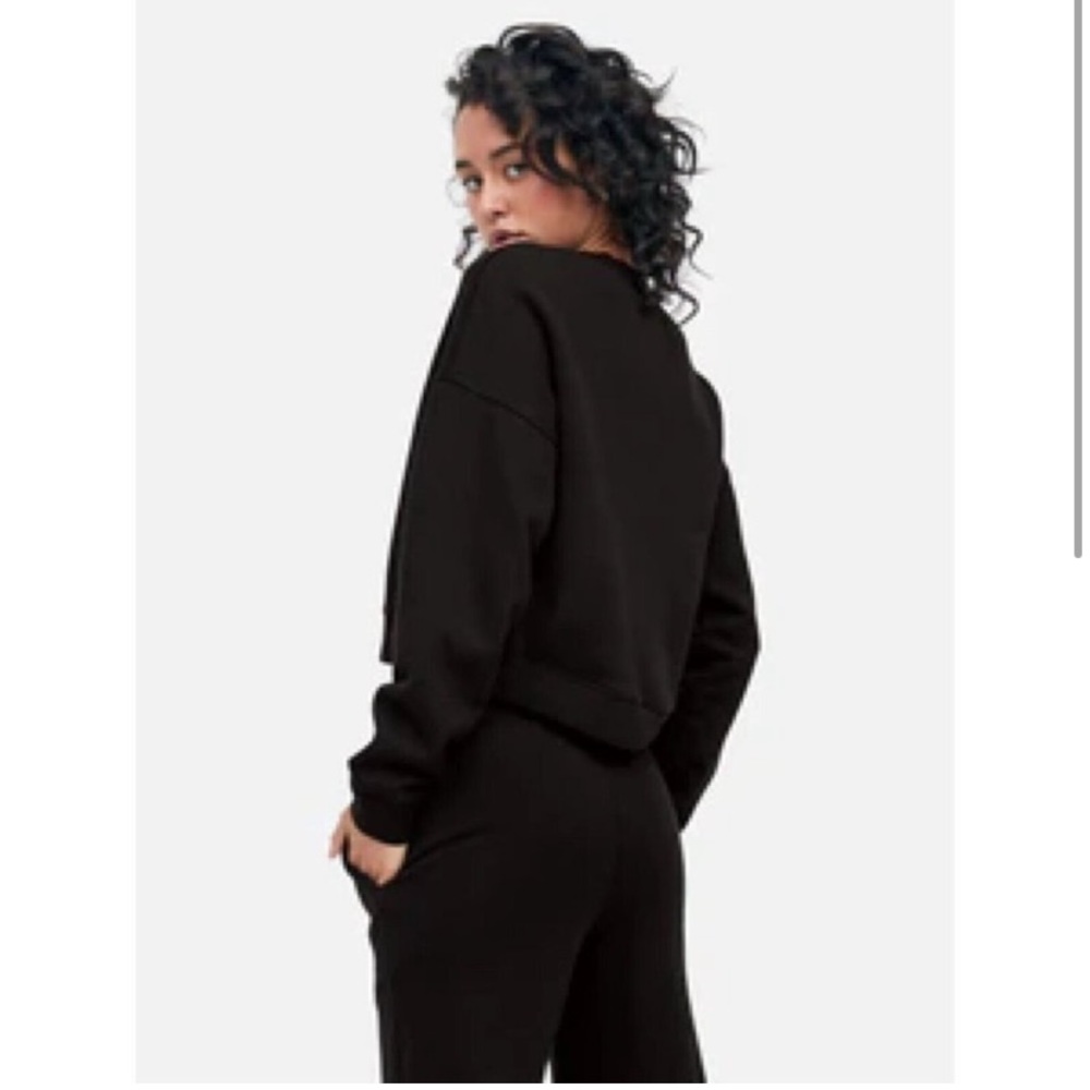 Mate the label fleece Raw Neck Sweatshirt - JET BLACK / S
